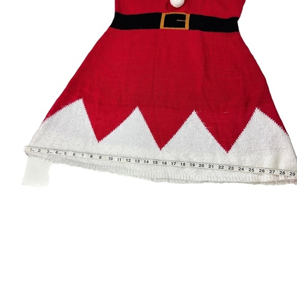 Allison Britney Red White Black V-Neck Sweater Dress Sz S NWOT Mrs Santa Claus - Picture 14 of 14